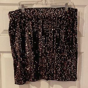 SHEIN Black and Gold Sequin Mini Skirt